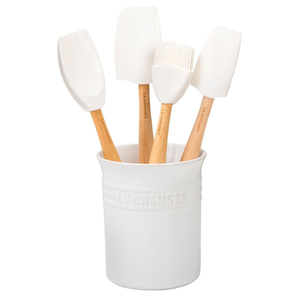  Le Creuset 5-Piece Craft Series Utensil Set With Crock | White