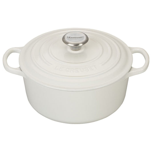  Le Creuset 4.5 Qt. Round Signature Dutch Oven With Stainless Steel Knob | White