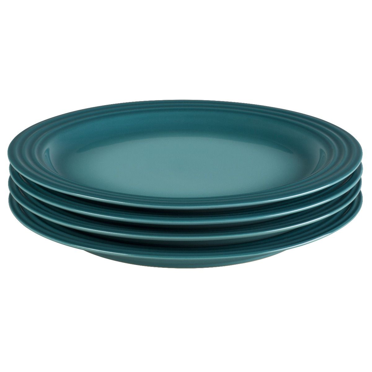  Le Creuset 10.5" Dinner Plates - Set Of 4 | Caribbean Blue