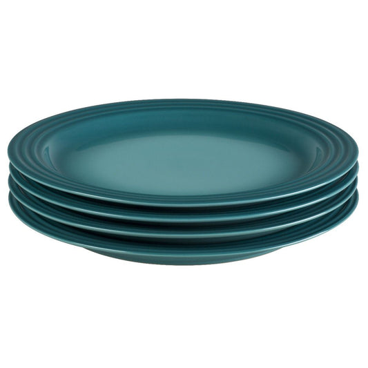  Le Creuset 10.5" Dinner Plates - Set Of 4 | Caribbean Blue