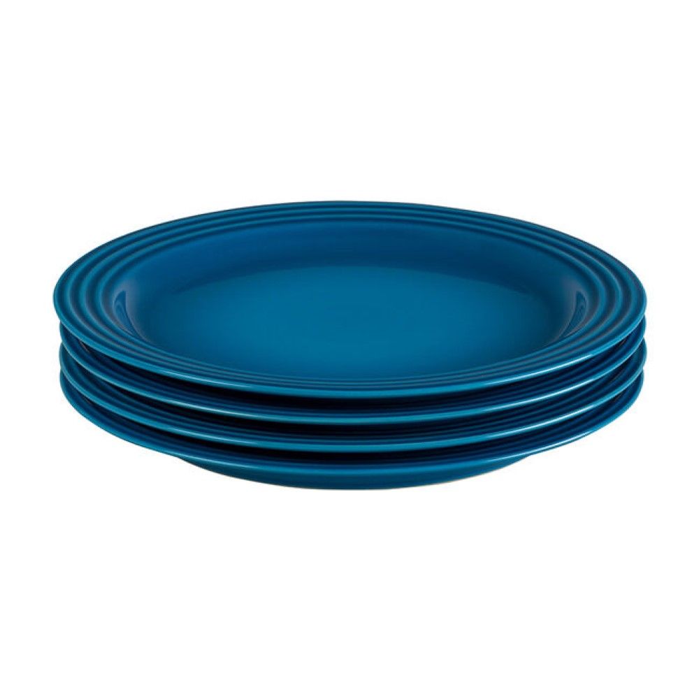  Le Creuset 10.5" Dinner Plates - Set Of 4 | Marseille Blue