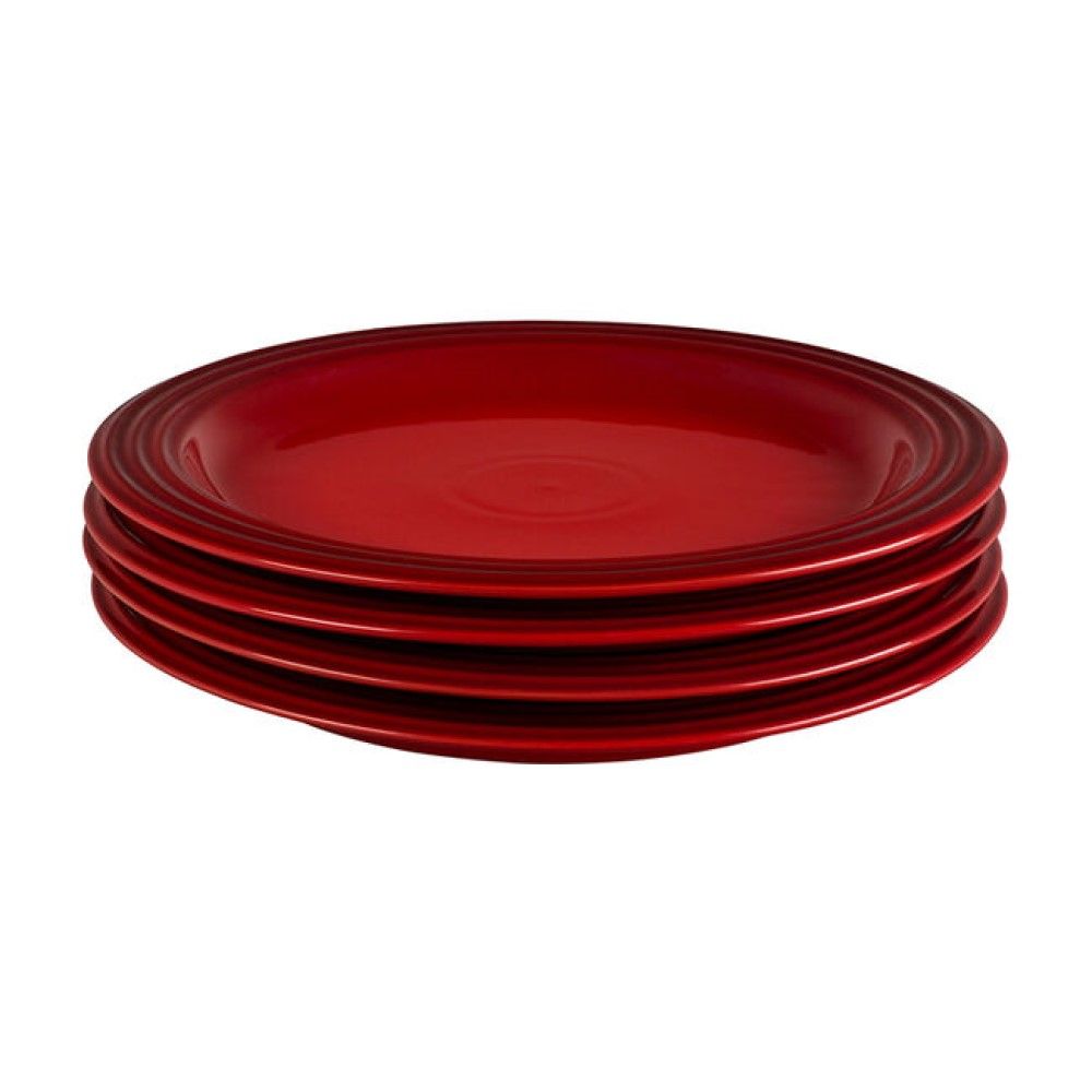  Le Creuset 10.5" Dinner Plates - Set Of 4 | Cerise/Cherry Red