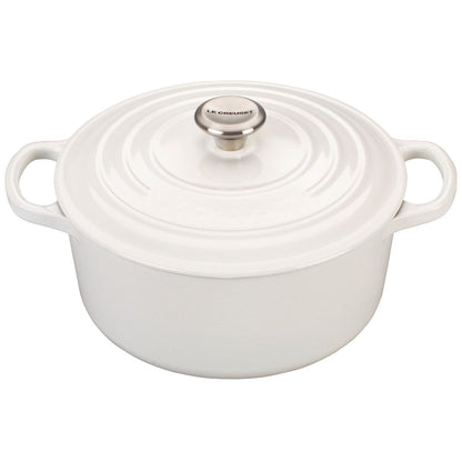  Le Creuset 3.5 Qt. Round Signature Dutch Oven With Stainless Steel Knob | White
