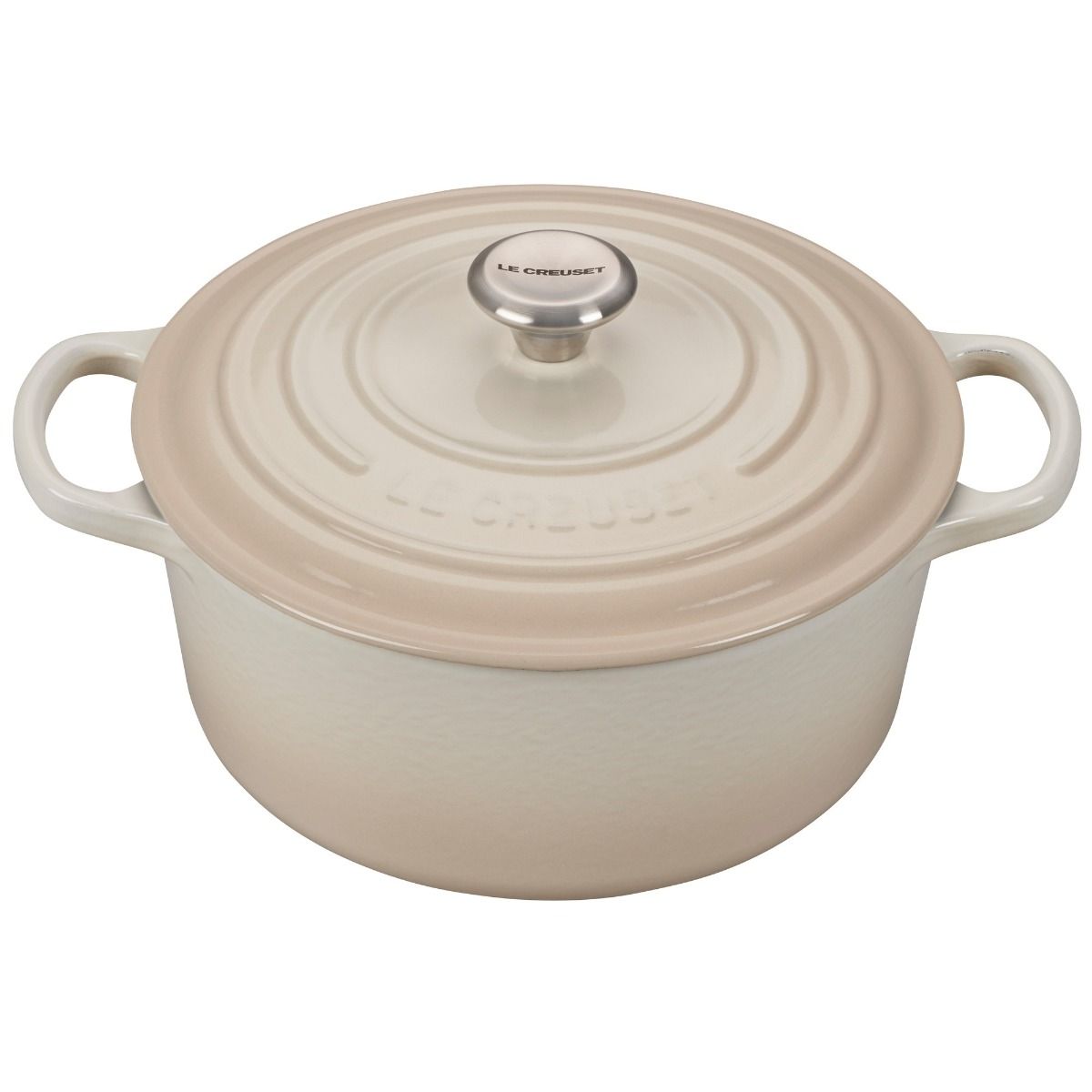  Le Creuset 3.5 Qt. Round Signature Dutch Oven With Stainless Steel Knob | Meringue White