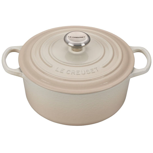  Le Creuset 4.5 Qt. Round Signature Dutch Oven With Stainless Steel Knob | Meringue White