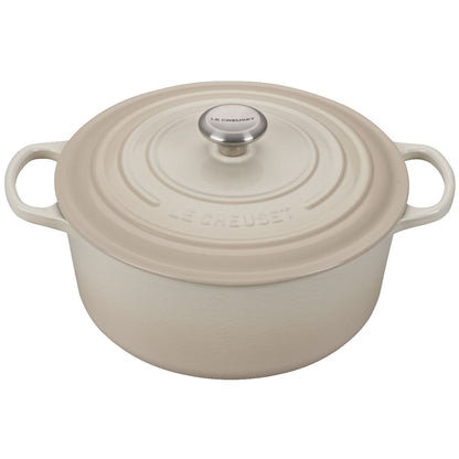  Le Creuset 7.25 Qt. Round Signature Dutch Oven With Stainless Steel Knob | Meringue White