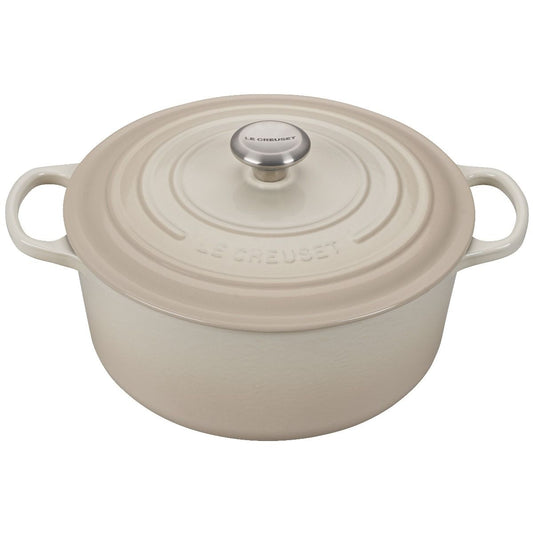  Le Creuset 7.25 Qt. Round Signature Dutch Oven With Stainless Steel Knob | Meringue White