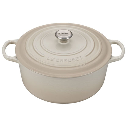  Le Creuset 9 Qt. Round Signature Dutch Oven With Stainless Steel Knob | Meringue White