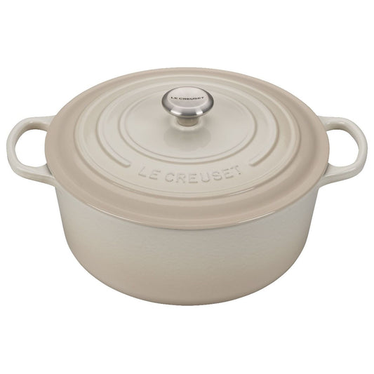  Le Creuset 9 Qt. Round Signature Dutch Oven With Stainless Steel Knob | Meringue White