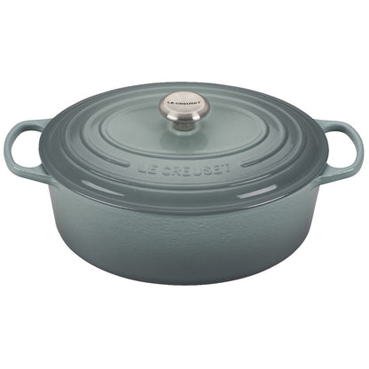  Le Creuset 6.75 Qt. Oval Signature Dutch Oven With Stainless Steel Knob | Sea Salt