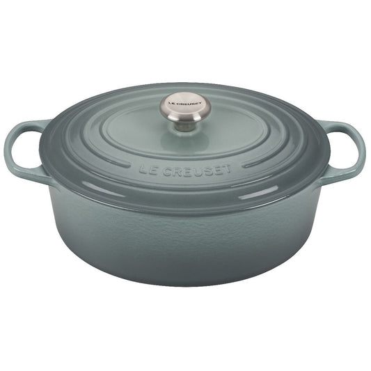  Le Creuset 6.75 Qt. Oval Signature Dutch Oven With Stainless Steel Knob | Sea Salt