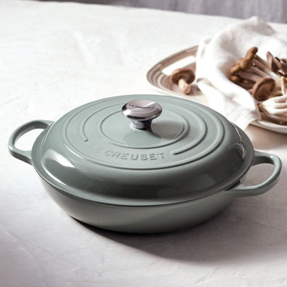  Le Creuset 3.5 Qt. Signature Enameled Cast Iron Braiser With Stainless Steel Knob | Sea Salt