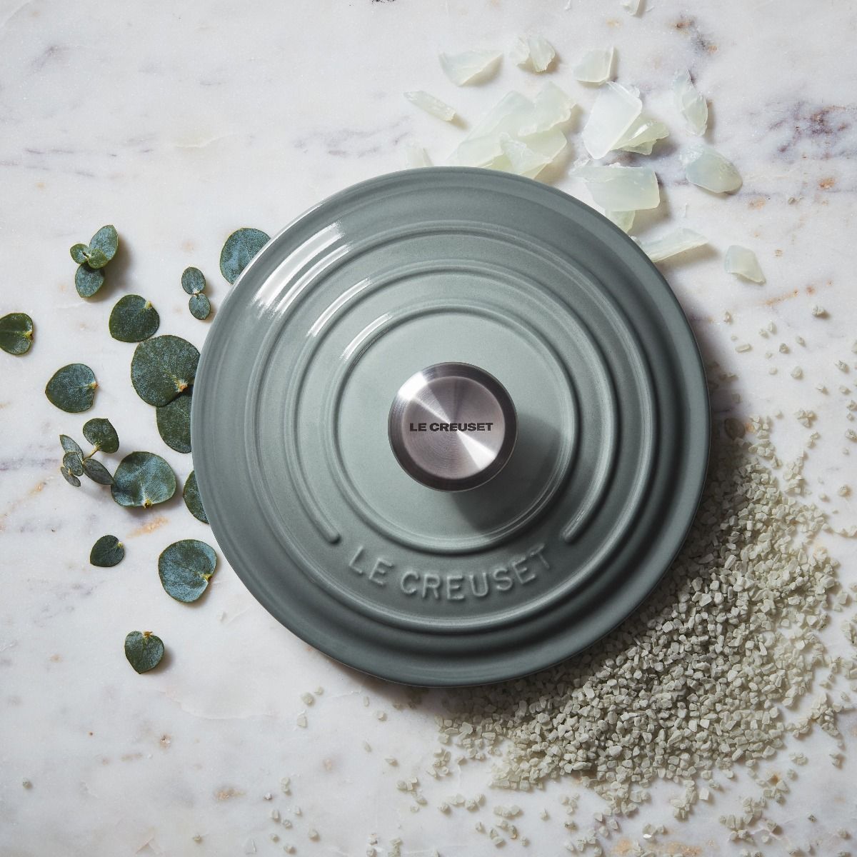  Le Creuset 5.5 Qt. Round Signature Dutch Oven With Stainless Steel Knob | Sea Salt