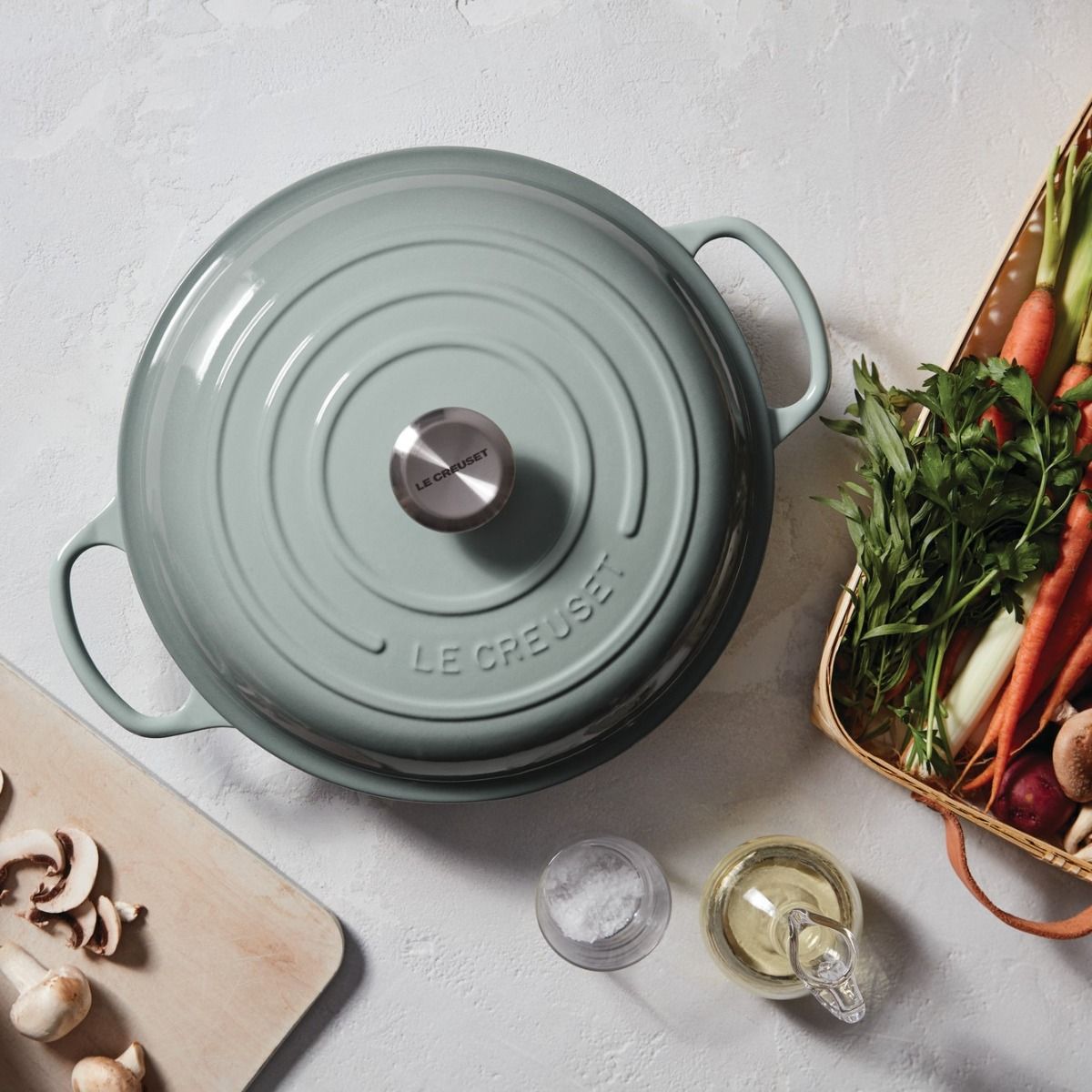 Le Creuset 3.5 Qt. Signature Enameled Cast Iron Braiser With Stainless Steel Knob | Sea Salt