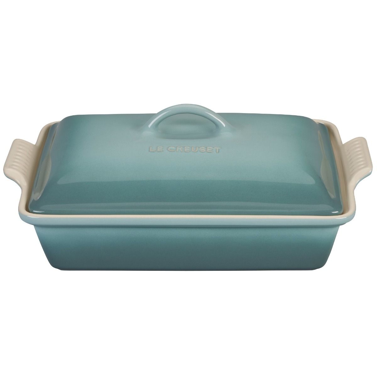  Le Creuset 4 Qt. Rectangular Heritage Covered Casserole | Sea Salt