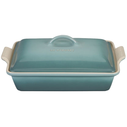  Le Creuset 4 Qt. Rectangular Heritage Covered Casserole | Sea Salt