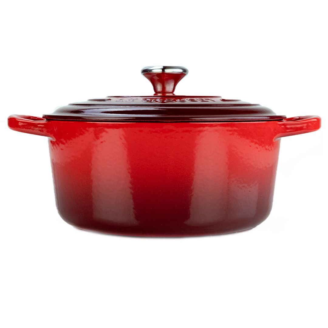  Le Creuset 3.5 Qt. Round Signature Dutch Oven With Stainless Steel Heart Knob | Cerise/Cherry Red