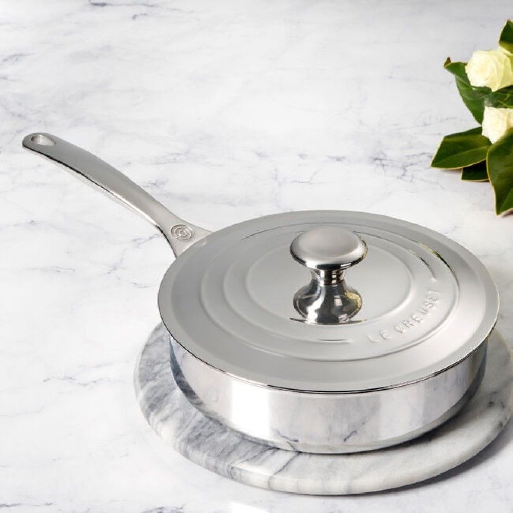  Le Creuset Signature Stainless Steel 3-Quart Saute Pan With Lid