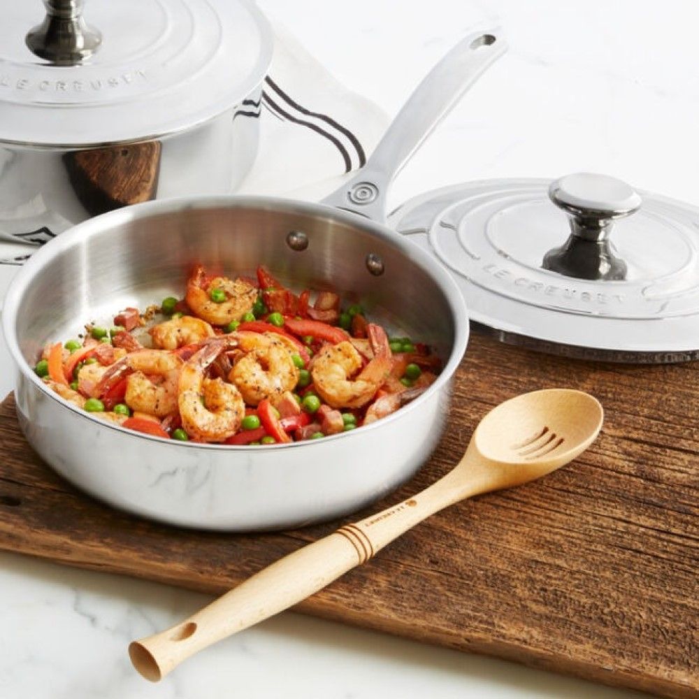  Le Creuset Signature Stainless Steel 3-Quart Saute Pan With Lid