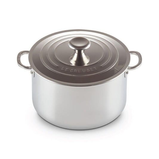  Le Creuset Signature Stainless Steel 7-Quart Stock Pot With Lid