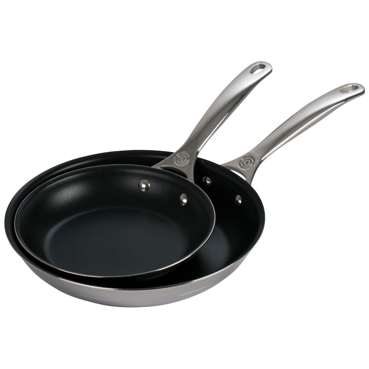  Le Creuset 2-Piece Nonstick Stainless Steel Fry Pan Set (8" & 10")