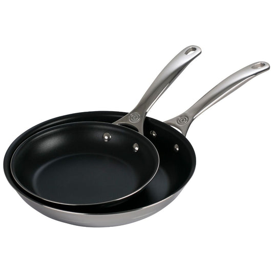  Le Creuset 2-Piece Nonstick Stainless Steel Fry Pan Set (8" & 10")