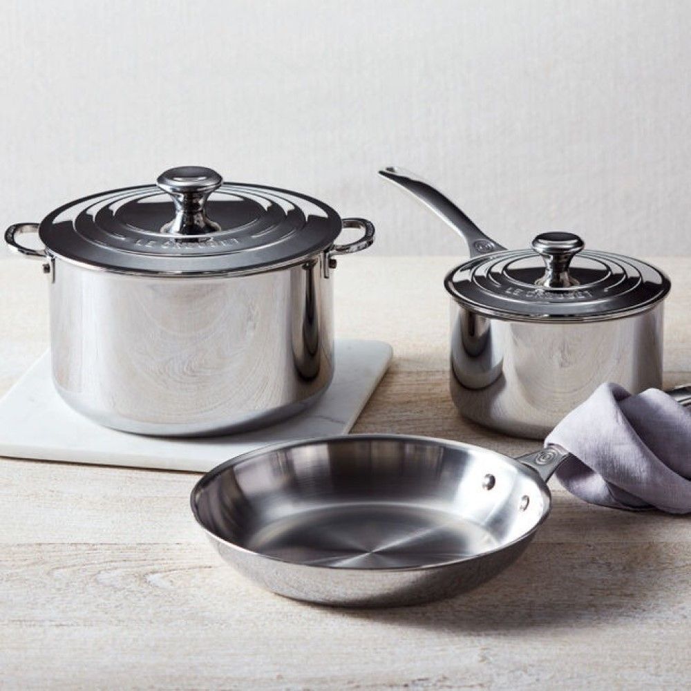  Le Creuset Signature Stainless Steel 5-Piece Cookware Set