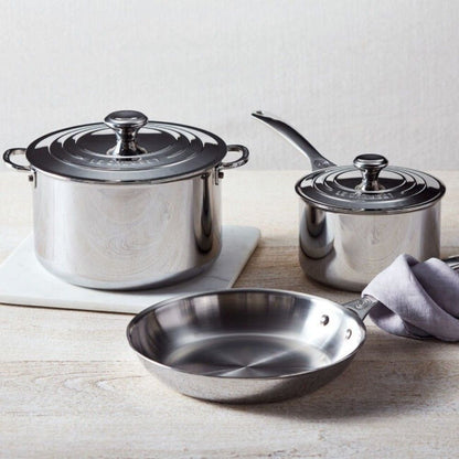  Le Creuset Signature Stainless Steel 5-Piece Cookware Set
