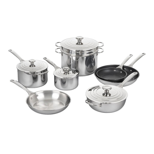  Le Creuset 12-Piece Nonstick Cookware Set | Stainless Steel