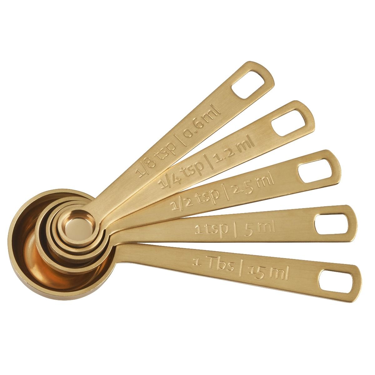  Le Creuset Gold-Finished Stainless Steel Measuring Spoons |Set Of 5