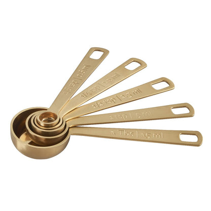  Le Creuset Gold-Finished Stainless Steel Measuring Spoons |Set Of 5