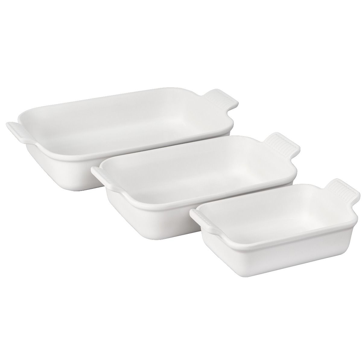  Le Creuset Heritage Rectangular Baking Dishes (Set Of 3) | White