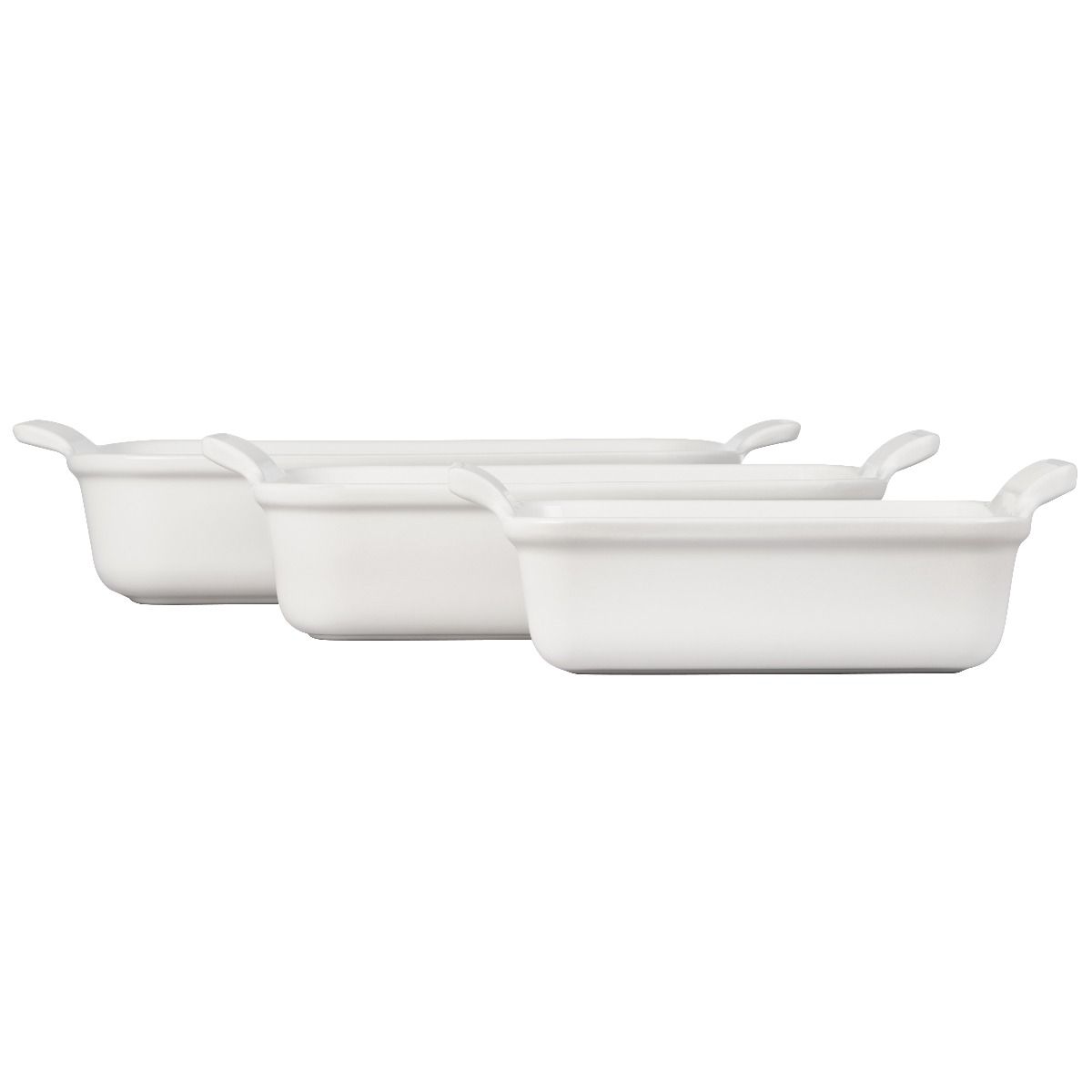  Le Creuset Heritage Rectangular Baking Dishes (Set Of 3) | White