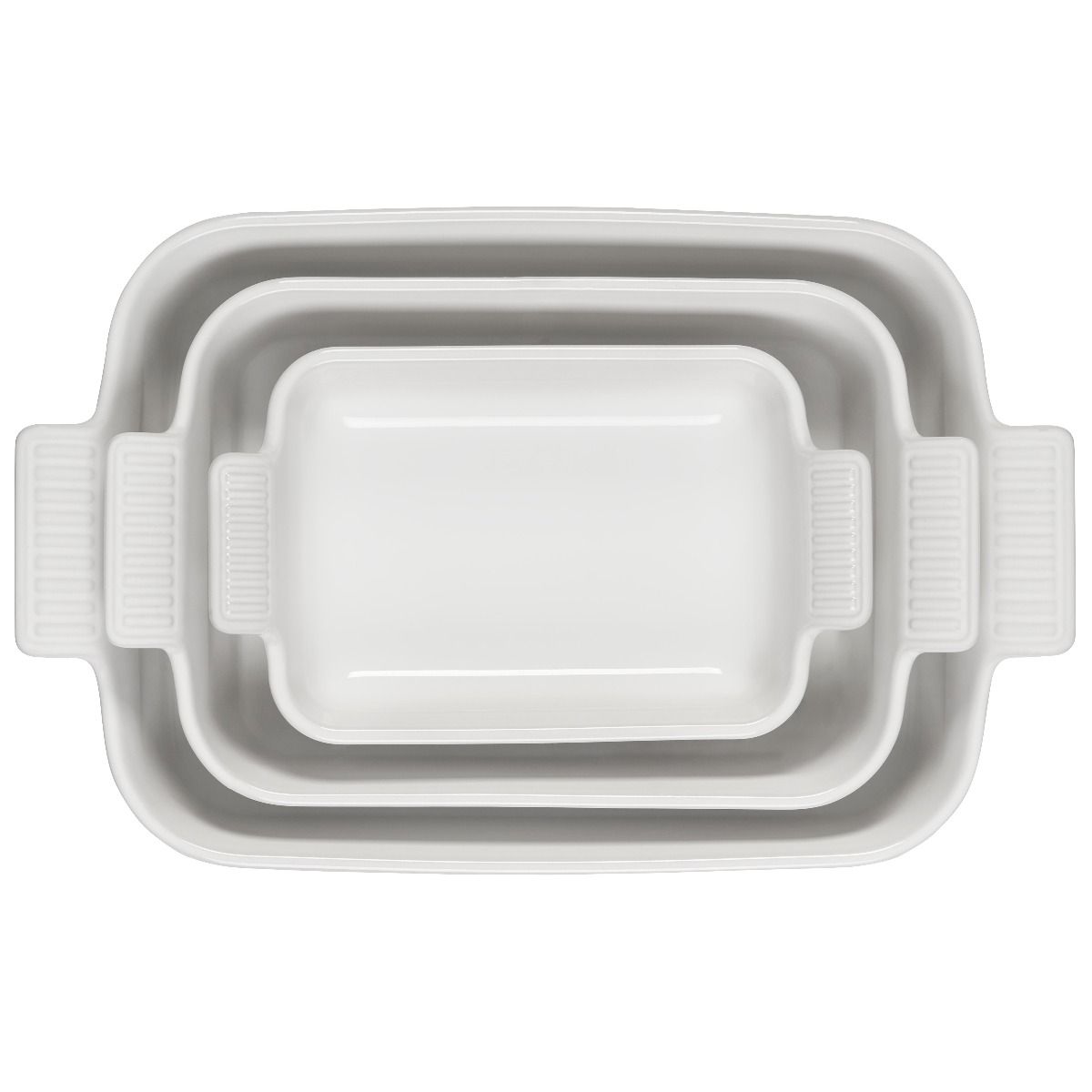  Le Creuset Heritage Rectangular Baking Dishes (Set Of 3) | White