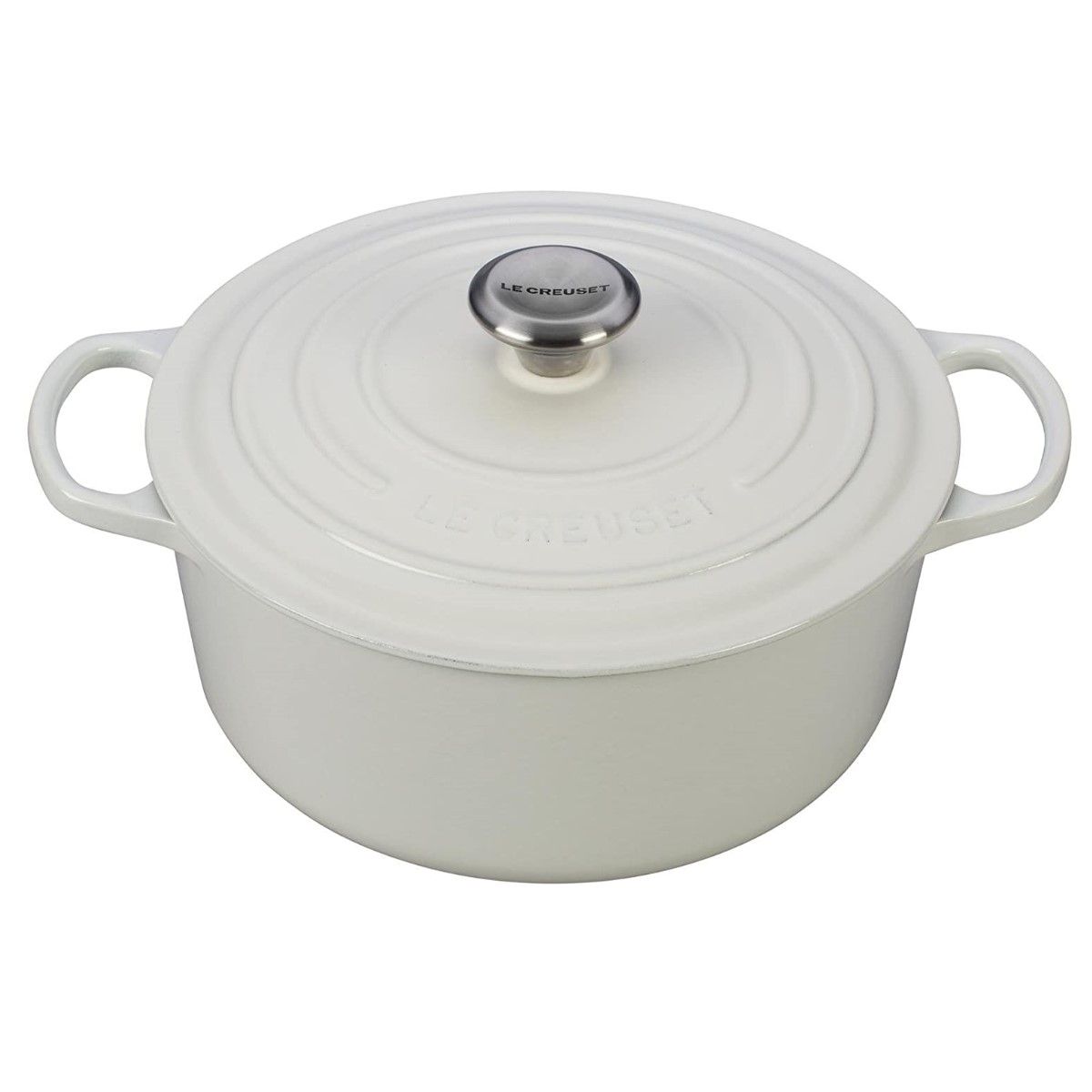  Le Creuset 10-Piece Signature Cookware Set With Stainless Steel Knobs | White