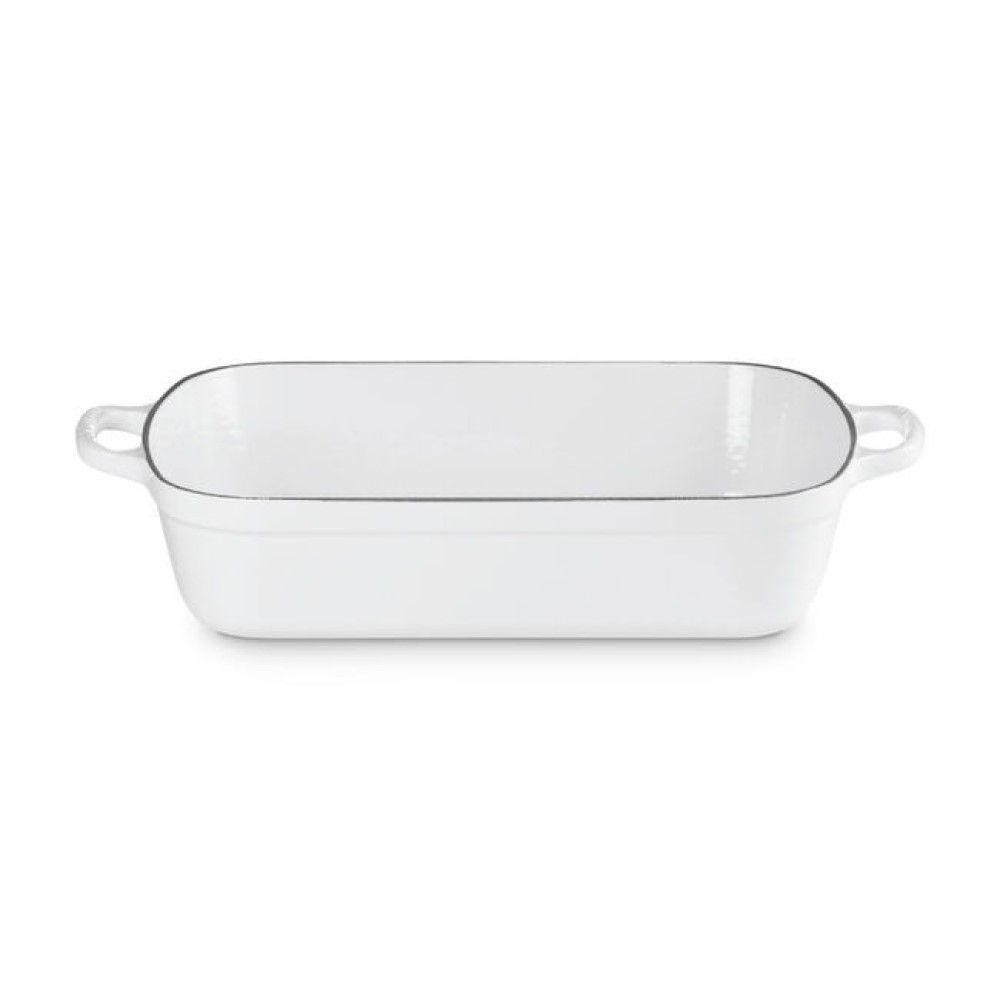  Le Creuset 5.25 Qt. Rectangular Signature Cast Iron Roaster | White
