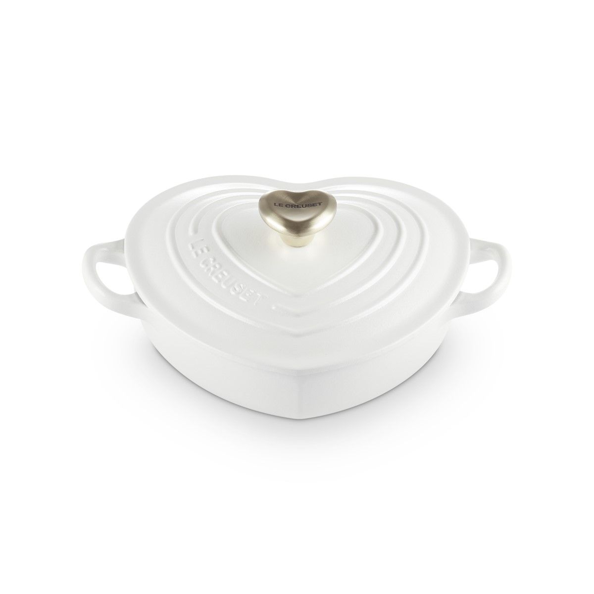  Le Creuset 1.25 Qt. Shallow Heart Dutch Oven |White