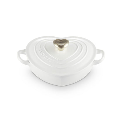  Le Creuset 1.25 Qt. Shallow Heart Dutch Oven |White